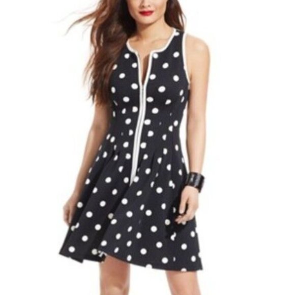 Betsey Johnson Dresses & Skirts - Betsey Johnson Dress Polka Dot Print Black & White Size 12